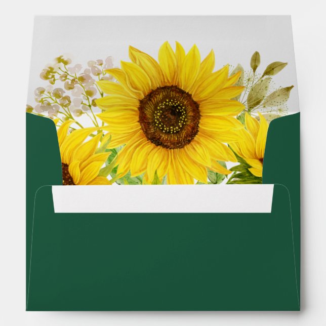 Country Sunflower Wedding Invitation Envelope (Back (Bottom))
