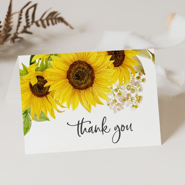 Country Sunflower Wedding Thank You Card (Creator Uploaded)
