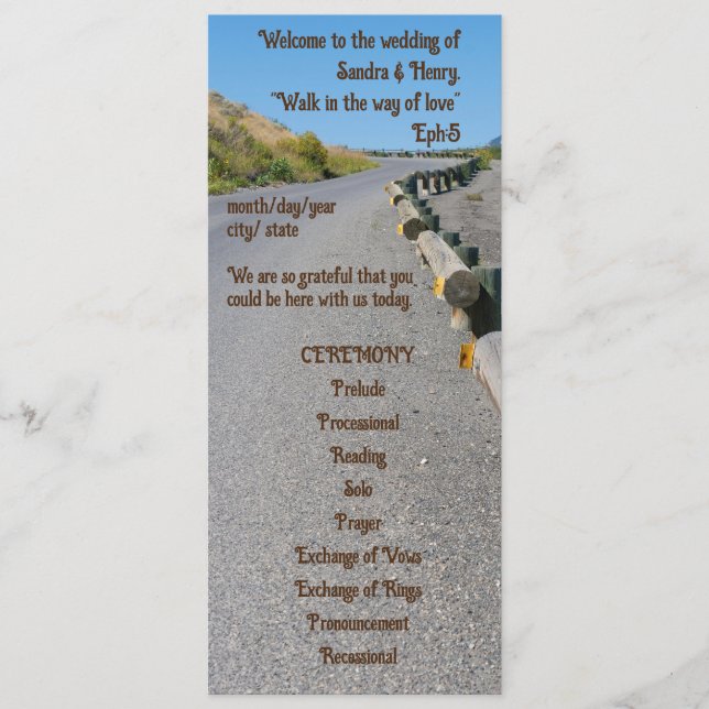 Country Sunflower Western Wedding Program  Programme (Front)