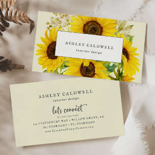 Country Sunflower Yellow Business Card