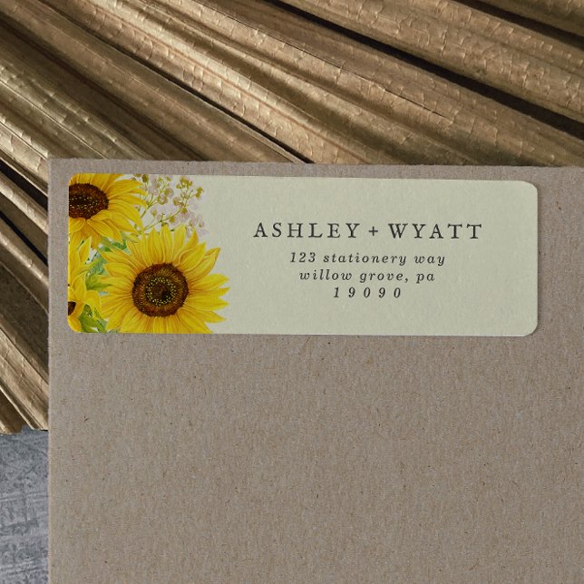 Country Sunflower | Yellow Return Address Label (Creator Uploaded)