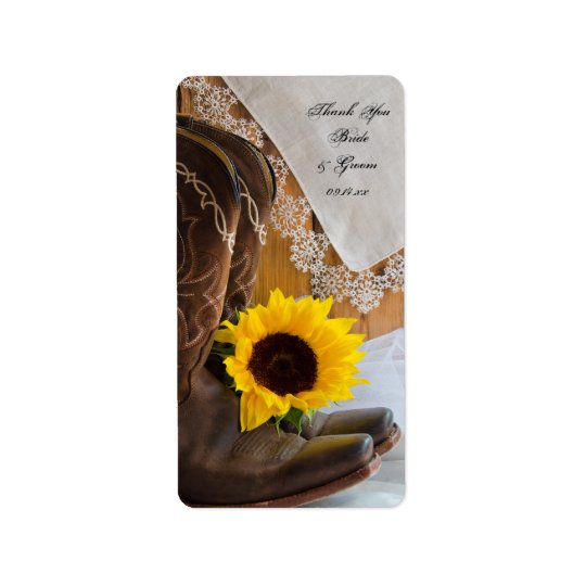 Country Sunflowers and Lace Wedding Favour Tags Address Label