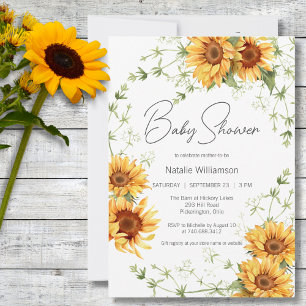 Country Sunflowers and Vines Baby Shower  Invitation