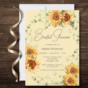 Country Sunflowers and Vines Bridal Shower  Invitation