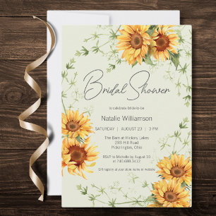 Country Sunflowers and Vines Bridal Shower  Invitation
