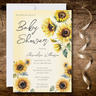 Country Sunflowers Baby Shower Invitation