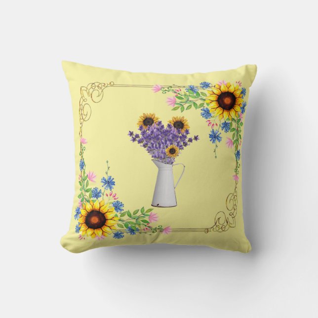 Country Sunflowers Cushion (Front)