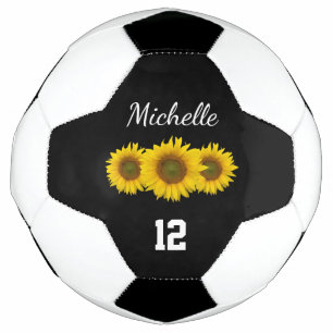Country Sunflowers Cute Girly Black White  Football