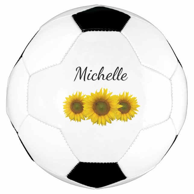 Country Sunflowers Cute Girly Personalised  Football (Front)