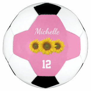 Country Sunflowers Cute Girly Pink Football