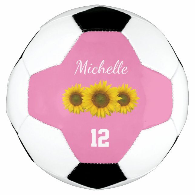 Country Sunflowers Cute Girly Pink Football (Front)