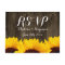 Country Sunflowers Rustic Wood RSVP POSTCARDS