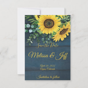 Country sunflowers save the date