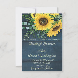 Country sunflowers wedding invitation