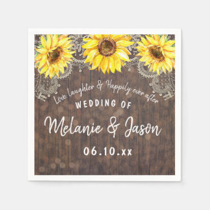 Country Sunflowers Wedding Napkins Bridal Shower