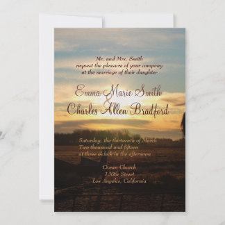 Country Sunrise Photo Wedding Invitations
