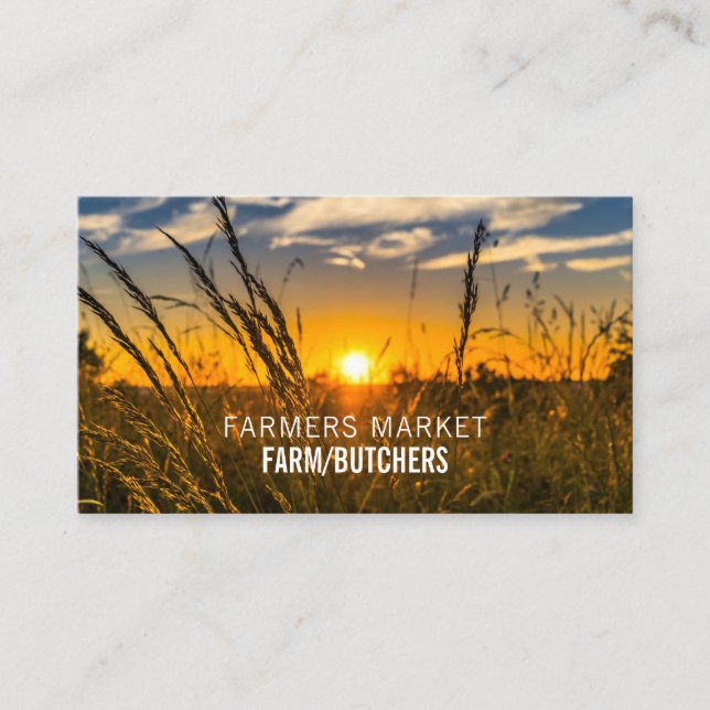 Country Sunset, Farmer & Butcher Business Card (Front)