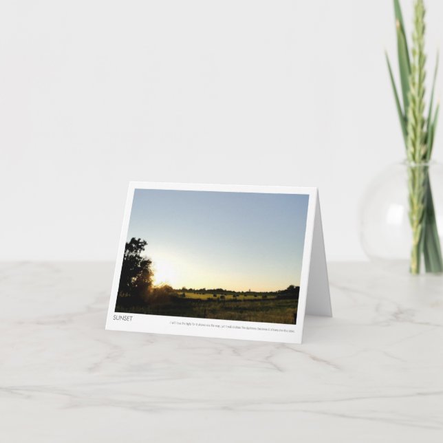 Country Sunset over the Hay Bales Photo Notecard (Front)