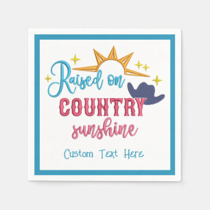 Country Sunshine Quote Western Cowboy Hat  Napkin