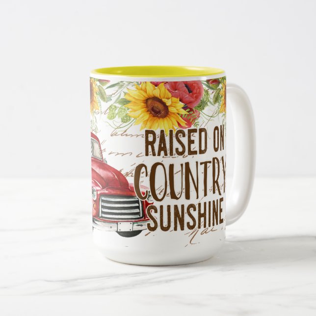 Country Sunshine Two-Tone Coffee Mug (Front Right)