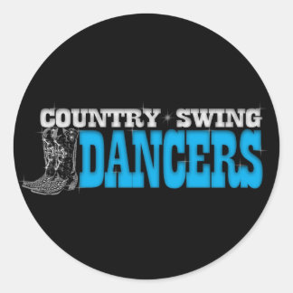 Country Swing Dancers Window Decal Classic Round Sticker