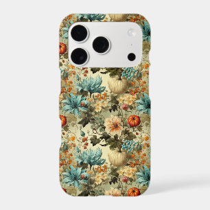 Country Teal Pumpkin Floral Vintage