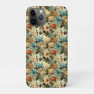 Country Teal Pumpkin Floral Vintage iPhone 11 Pro Case
