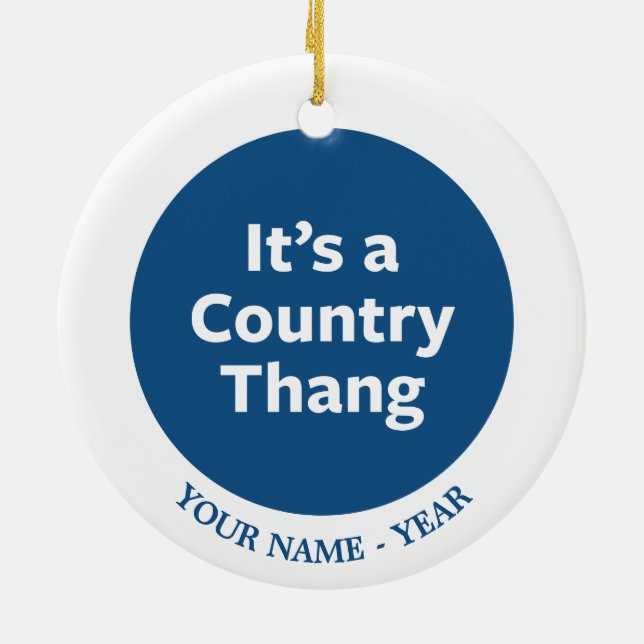 Country Thang Ceramic Tree Decoration (Back)
