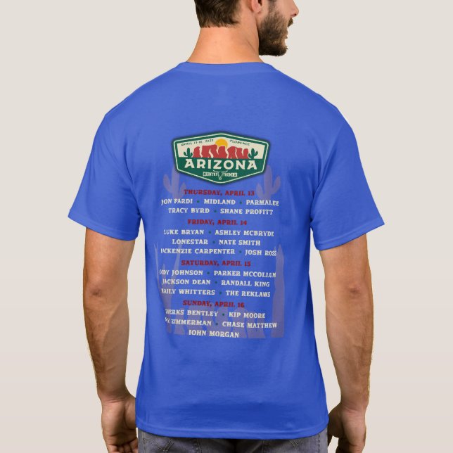Country Thunder Arizona 2023 Line-Up T-Shirt (Back)