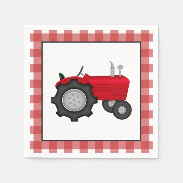 Country Tractor party paper napkins (Front)