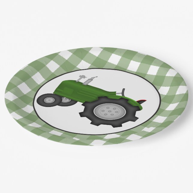 Country tractor party paper plate (Angled)