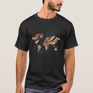 Country Traveller World Map Travelling Retro World T-Shirt