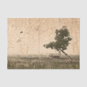 Country Tree Rustic Vintage Antique Beige Farm Tissue Paper