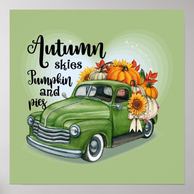 Country truck Fall Seasonal Poster (Front)