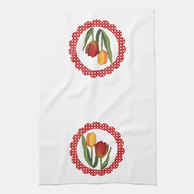 Country Tulips Kitchen Towel (Vertical)