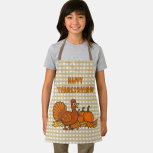 Country Turkey Pumpkins Happy Thanksgiving! Apron