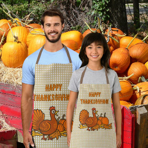 Country Turkey Pumpkins Happy Thanksgiving! Apron