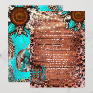 Country Turquoise  Bridesmaids Luncheon Invitation