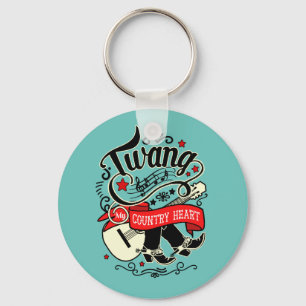 Country Twang Red/Black ID464 Key Ring