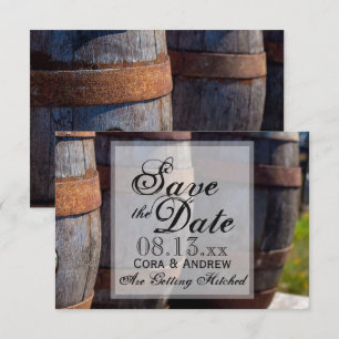 Country Vineyard & Rustic Wine Barrel Wedding Invitation