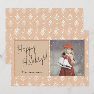Country Vintage Photo Happy Holidays Personalised  Holiday Card