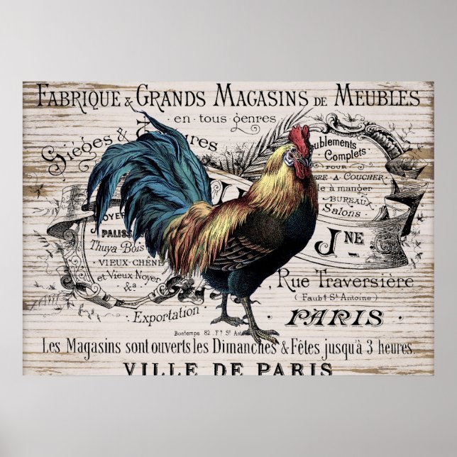 Country Vintage rooster Nostalgic poster (Front)