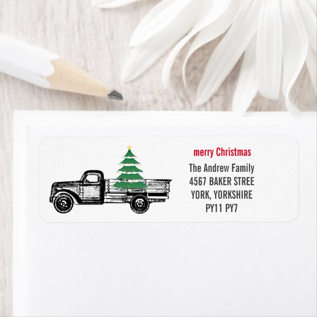Country Vintage Truck Merry Christmas Tree  (Insitu)