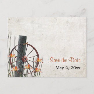 Country Wagon Wheel  - Save the Date Announcement Postcard
