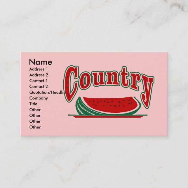 Country Watermelon, Business Card (Front)