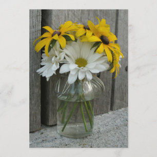Country Wedding: Daisies & Black Eyed Susans Invitation