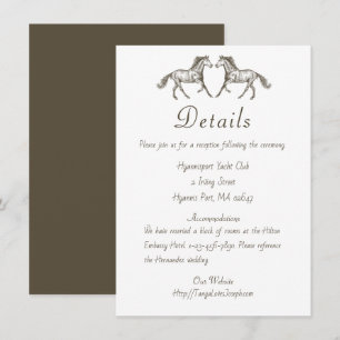 Country Wedding Details Horse Brown Rustic Western Invitation