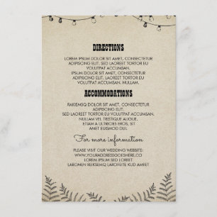 Country Wedding Details- Information - Insert