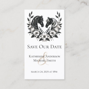 Country Wedding-Horses and Flowers Business Card