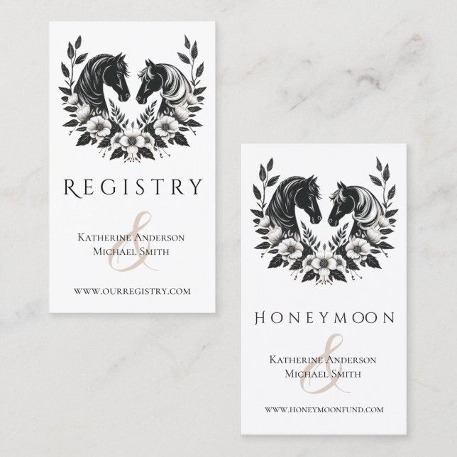 Country Wedding-Horses and Flowers Business Card (Front/Back)